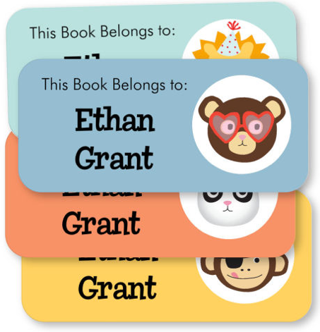 Animal personalized book labels