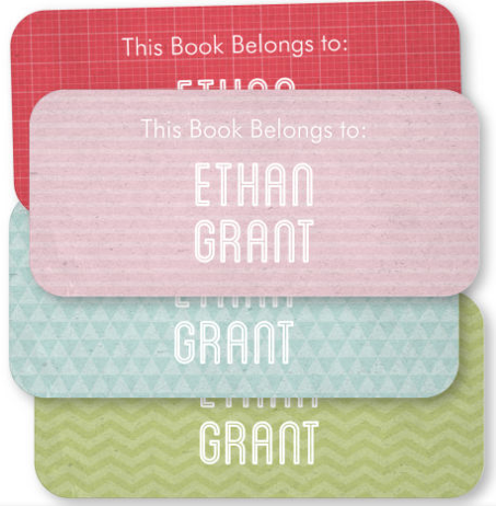 Patterned personalized book labels