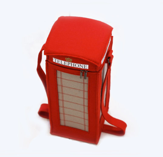 British telephone booth felt handbag | krukrustudio