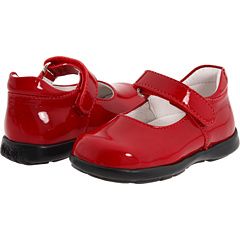 Red patent girls' mary janes from Zappos