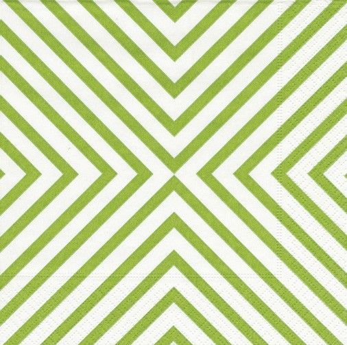 Green chevron paper napkins by Plates and Napkins