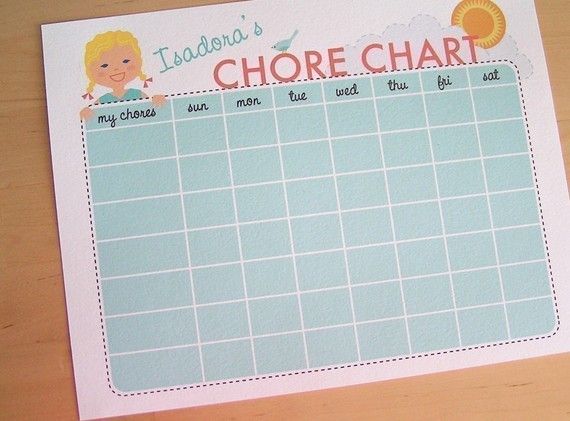 Olliegraphic personalized chore chart