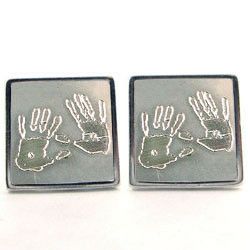Father's Day gift idea: custom handprint cufflinks