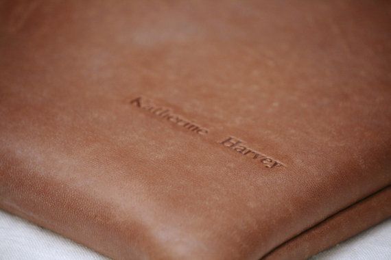 Father's Day gift idea: personalized leather laptop case