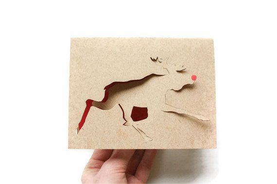Handmade Rudolph holiday cards | Jersey's Finest