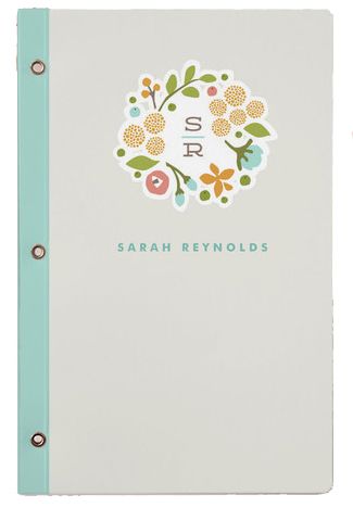 Cerulean Blooms personalized journal from Minted