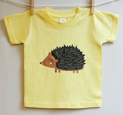 Kids' Hedgehog T-Shirt | Square Paisley Design