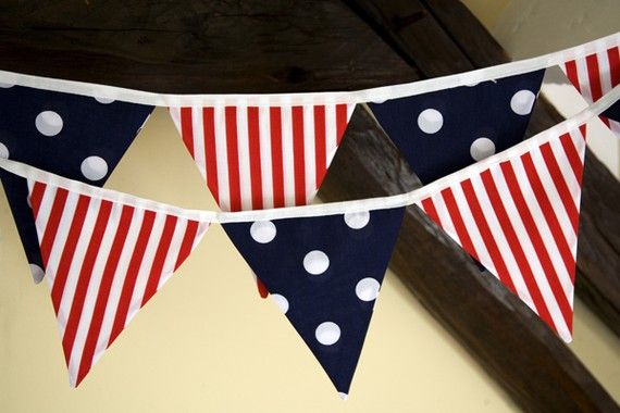 Reusable cloth Fourth of July party bunting