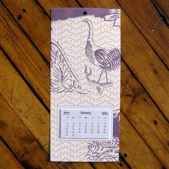 Letterpress 2012 calendar from pistachiopress