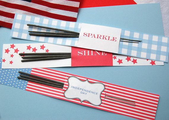 Printable Fourth of July sparkler sleeves