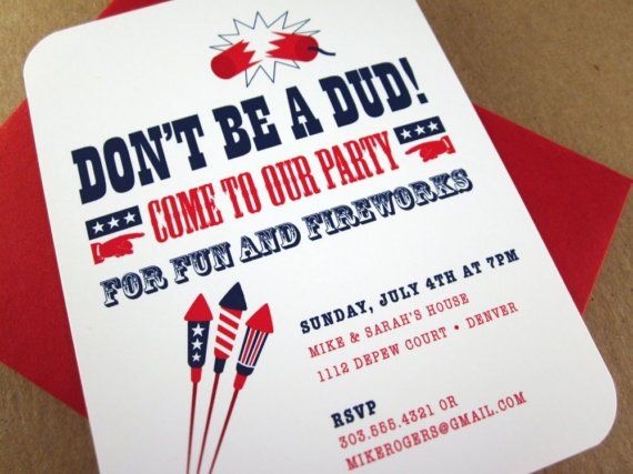 Fourth of July party invitations