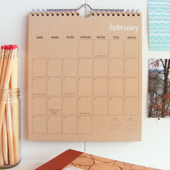 Recycled card stock 2012 calendar