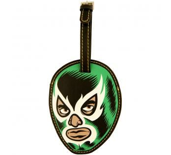 Mexican wrestler luggage tag