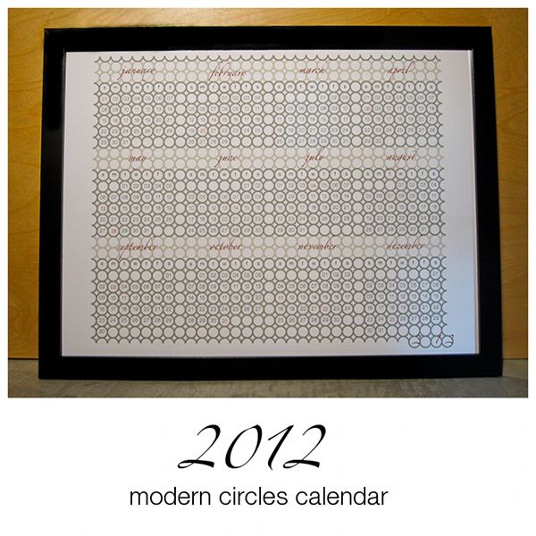Modern Circles 2012 calendar by Calouette