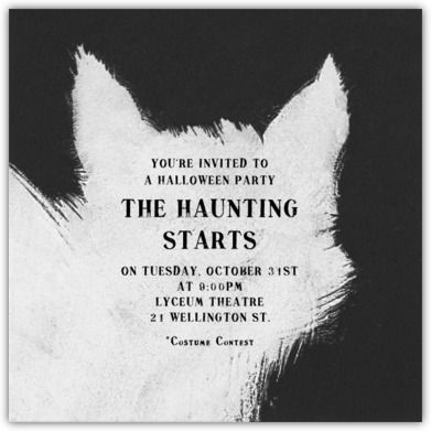 Paperless Post Halloween cat invitation