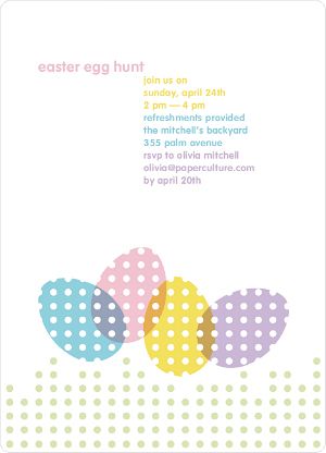 Easter egg hunt invitation card from Paper Culture
