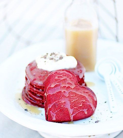 sweet Valentine's Day Recipes - Red Velvet Pancakes