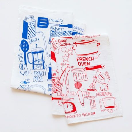 Kitchen tool tea towels | Poketo