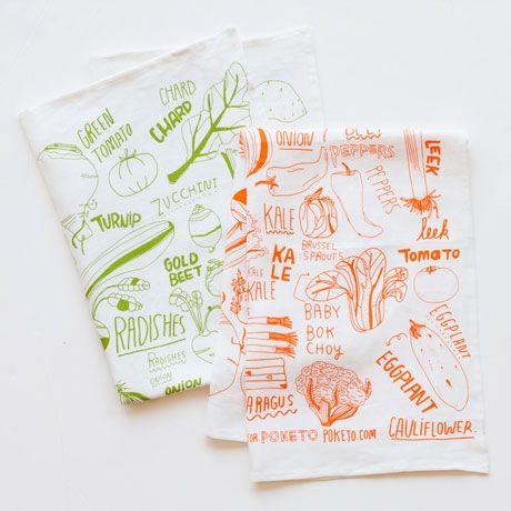 Vegetable tea towels | Poketo