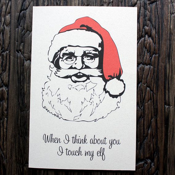 Funny Holiday Card: I Touch My Elf