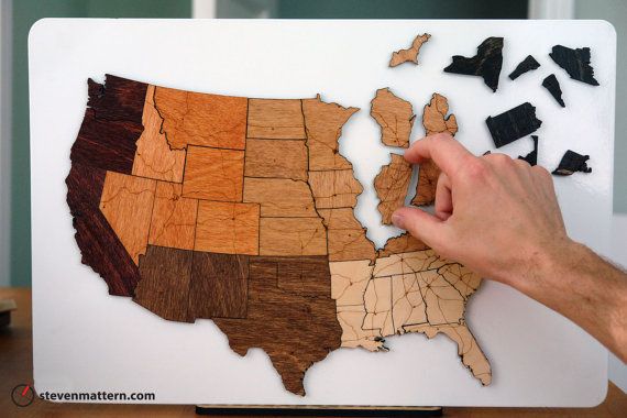 USA map wooden puzzle | Steven Mattern Design