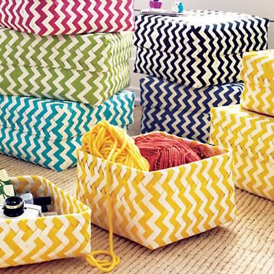 Chevron storage baskets