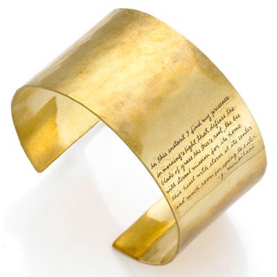 poetry bracelet with worlds by poet laureate janice mirikitani