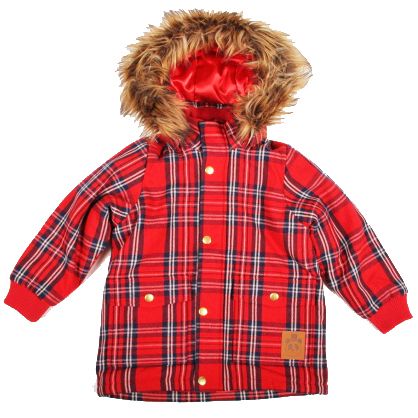 boys' holiday clothes: red plaid wool jacket by mini rodini