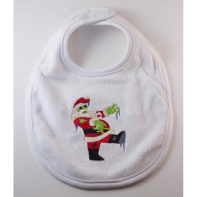 boys' holiday clothes: zombie santa baby bib