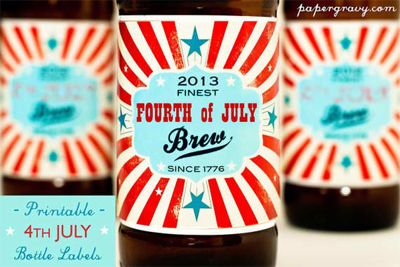 4th of July Ideas on Cool Mom Picks: 4th of July Beer Bottle Labels