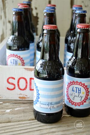 4th of July Ideas on Cool Mom Picks: 4th of July Soda Bottle Labels