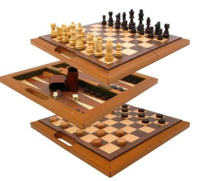 Wooden Checkers Chess Backgammon set on Cool Mom Picks