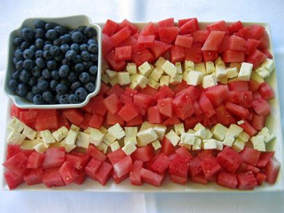 Watermelon Feta Salad with Blueberries via Impressed Inc.