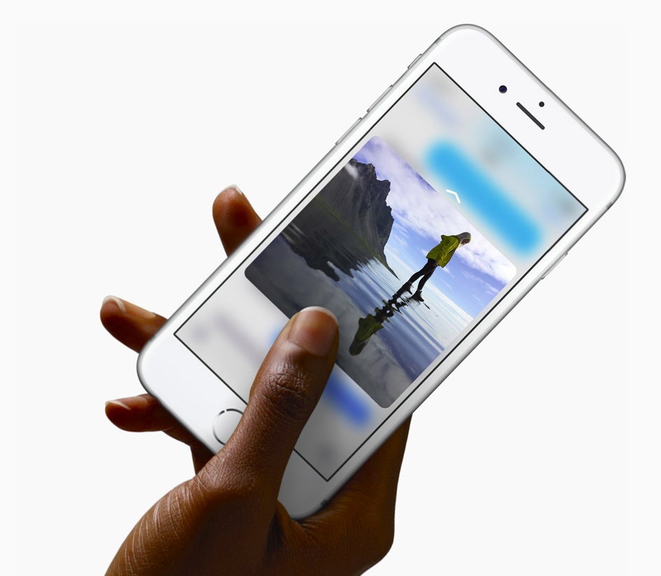 The new Apple iPhone 6S will have 3D Touch - hold down to activate features and previews