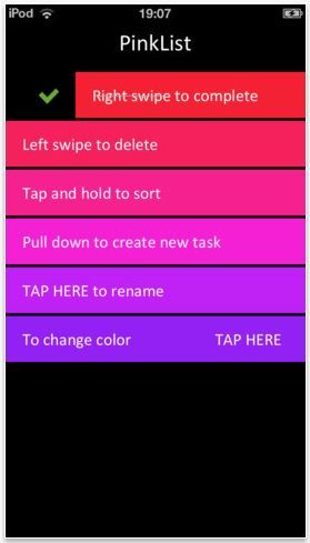 SwipeList Pink to do app on Cool Mom Tech
