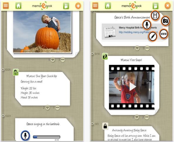 memorEbook baby book app at Cool Mom Tech 