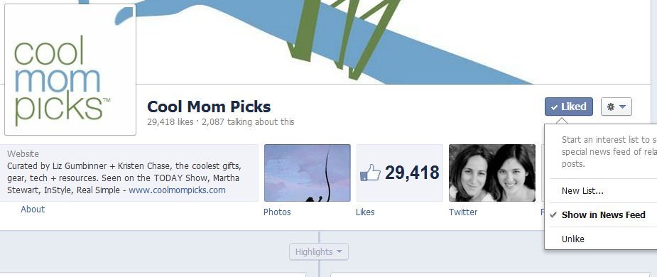 Cool Mom Picks Facebook page