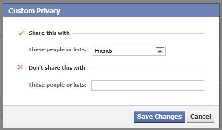 Facebook custom privacy settings on Cool Mom Tech