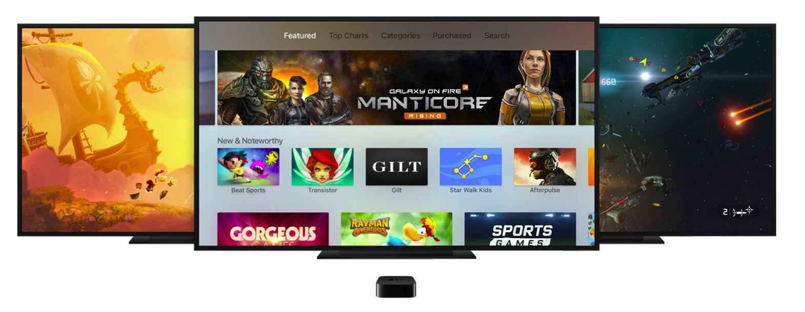 Apple TV, now with gaming integration! You can you your iPhone, iPod, or iPad to control