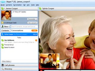 Skype video chats with family