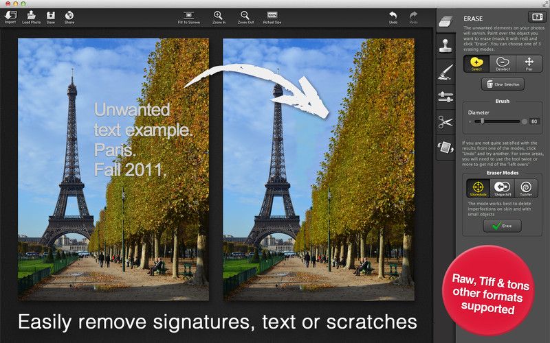 Snapheal photo editing app for Mac