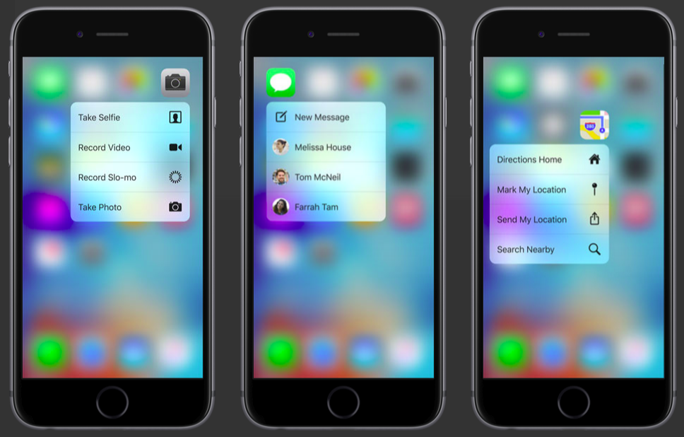 Apple iPhone 6S : 3D Peek and Pop lets you make shortcuts to get to frequent actions