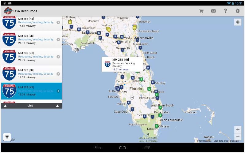 USA Rest Stop Locator app for Android at Cool Mom Tech 