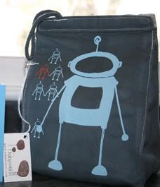 Reusable lunch bag, with robots!