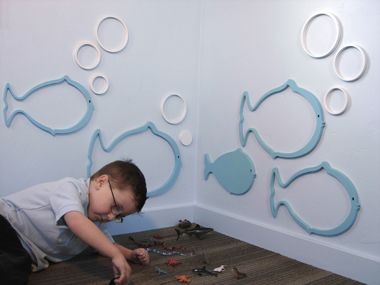 Paintable wooden wall art for kids - fish