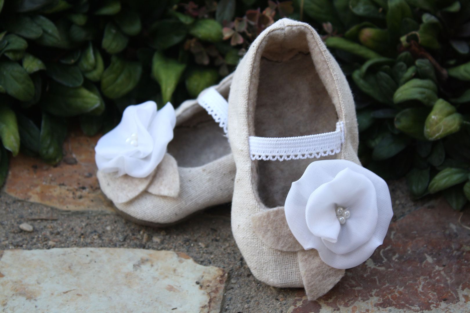 Baby ballet flats with rose detail from Sugar Plum Tree
