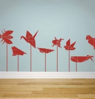 Origami wall decals