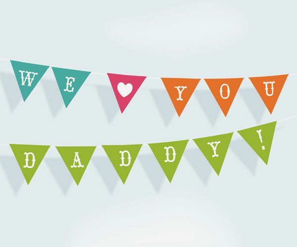 Printable Father's Day banner from Happythought UK
