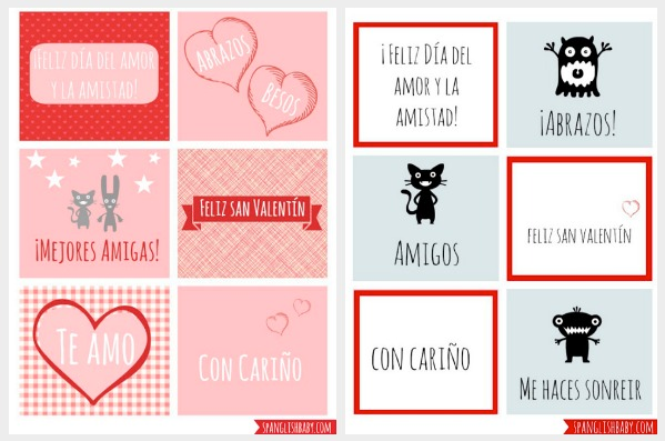 Free Printable Spanish Valentine Cards | Spanglish