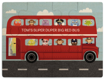 Big Red Bus Tinyme puzzle on Cool Mom Picks